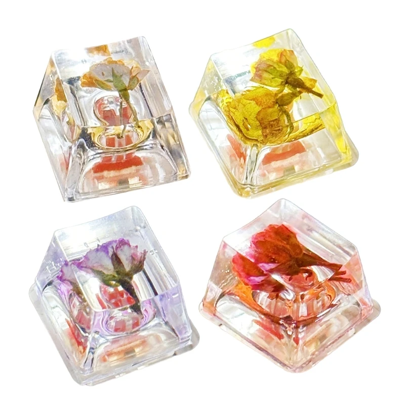 

Translucently Resin Keycaps with Dry Flowers Backlights Keycap for Mechanical Keyboard Keycap Replaces Gift 1PCS