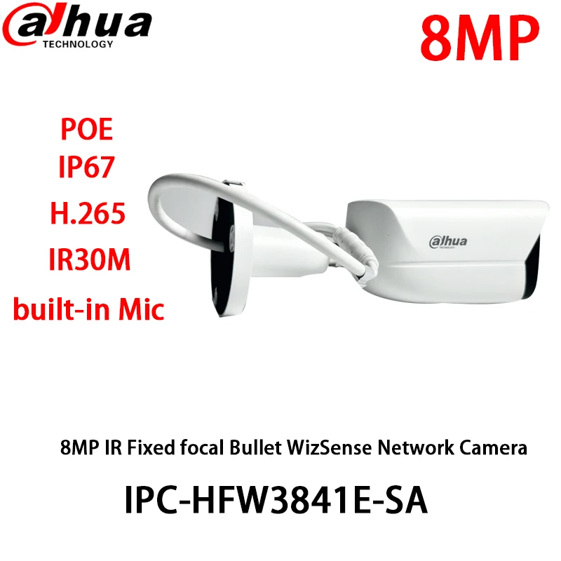 Dahua Ip Camera 4k Poe 8mp Wdr Ipchfw3841esa Ir 30m Builtin Mic Smd Plus Starlight Bullet