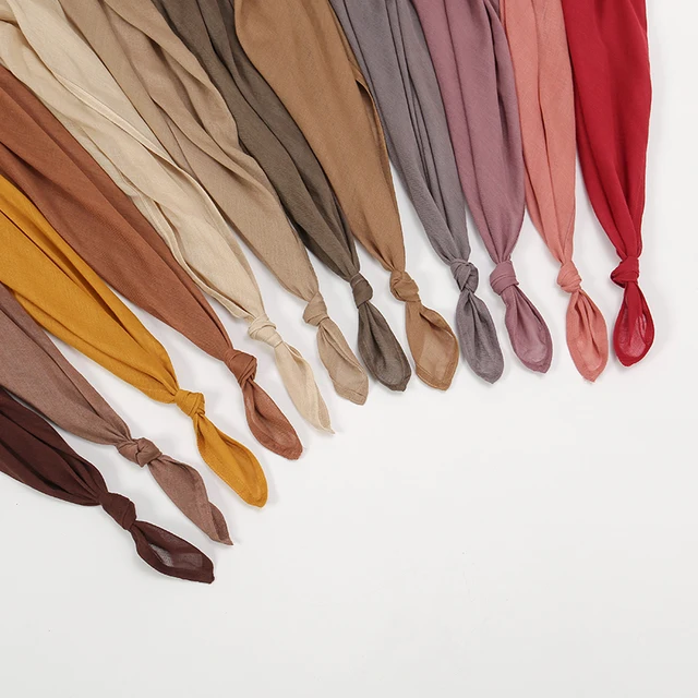 105959-5ea0f7.jpg Châles en coton rayonne pour femmes musulmanes, Hijab Modal, écharpe unie, grande taille, Turban islamique, bandeau 190x85cm