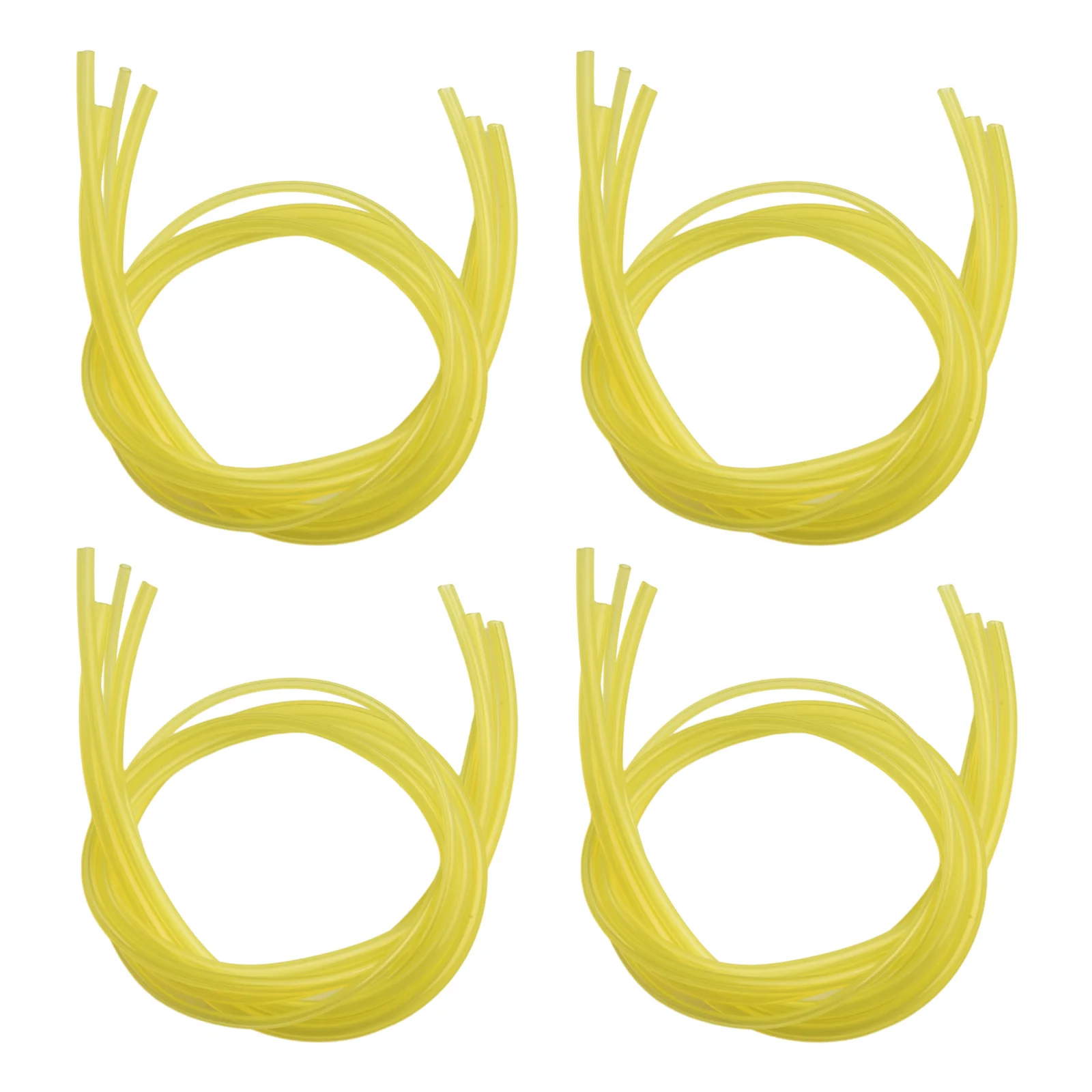 4pcs/set 4 Sizes Trimmer Chainsaw Blower Yellow Fuel Line Hose Gas Pipe Tubing Fuel Lines Tools Parts Accessories