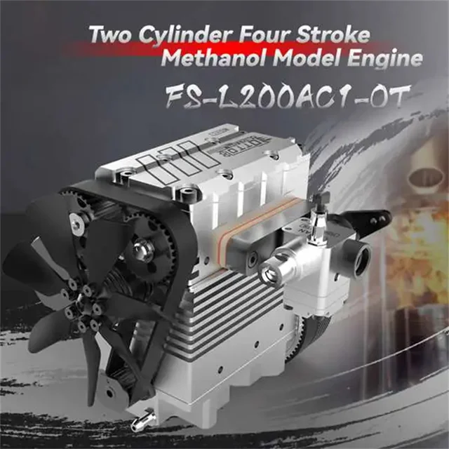 TOYAN FS-L200AC Engine Model 7cc Inline 2 Cylinders 4 Stroke Air Cooled Nitro Engine Model Kit -  DIY Assembly Version 4