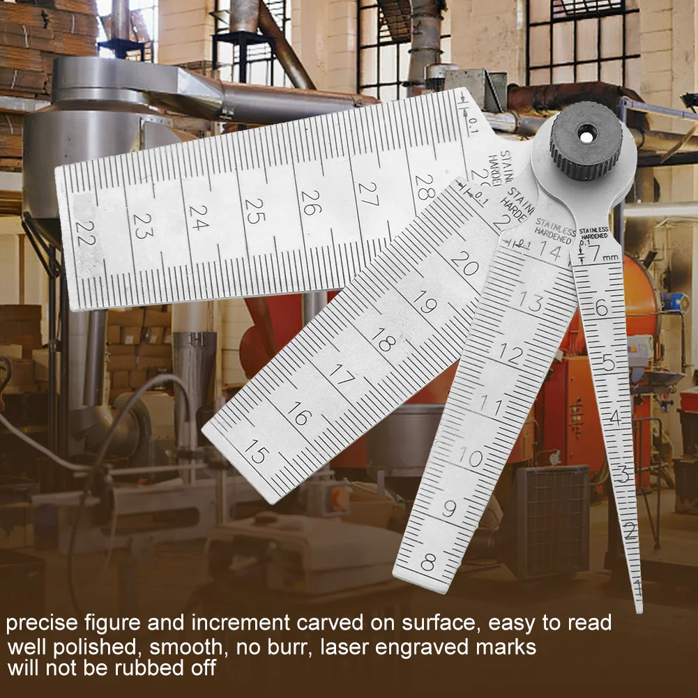 Feeler Measuring Tool Hole Size Gage 1 Set Stainless Steel Welding Taper Feeler Gauge Rulers Hole Inspection Tool Gauge