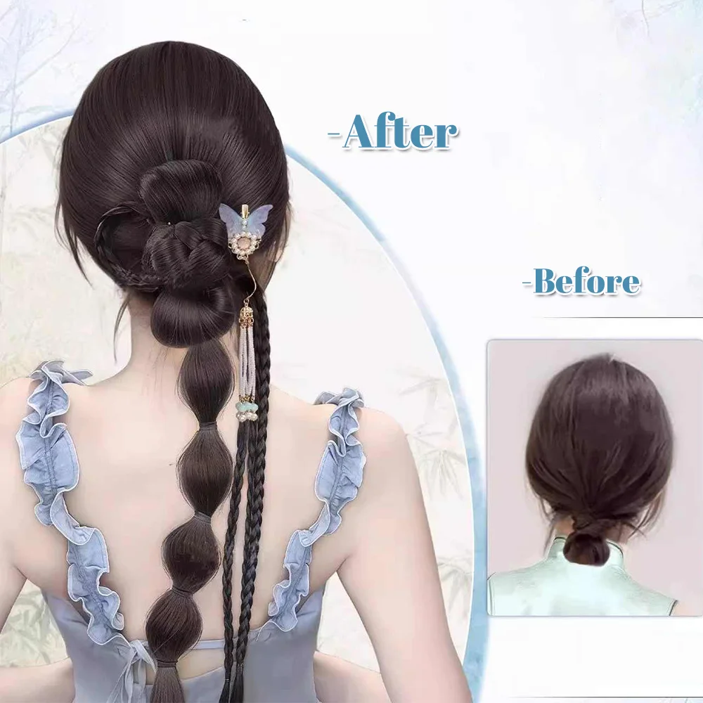 Synthetic Ponytail Braid Wig for Women Hanfu Cheongsam