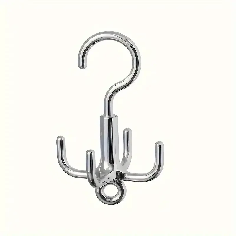 Clothes Hooks 1Pc Multifunctional Rotating Punch Free 4-Claw Rotation Coat Hanger Belt Organizer Scarf Storage Rack Wardrobe