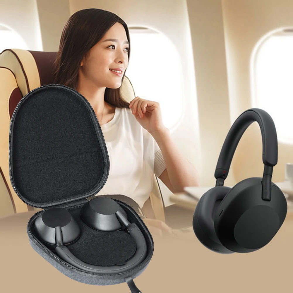 Gray EVA Hardshell Case for Headphones