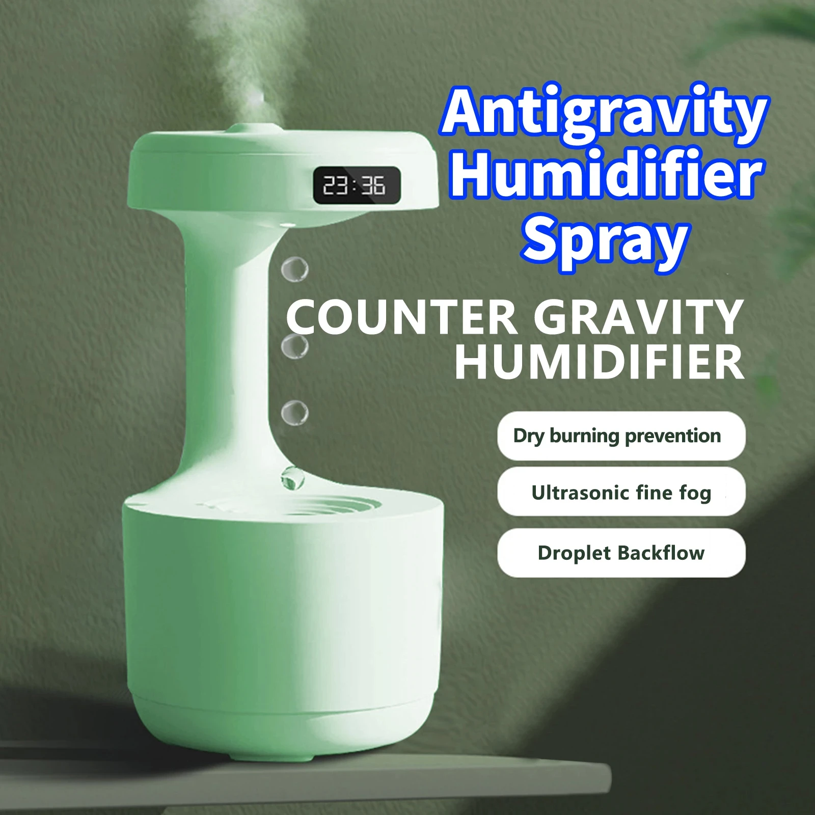 800ML Air Humidifier Household Anti Gravity Water Droplet Diffuser