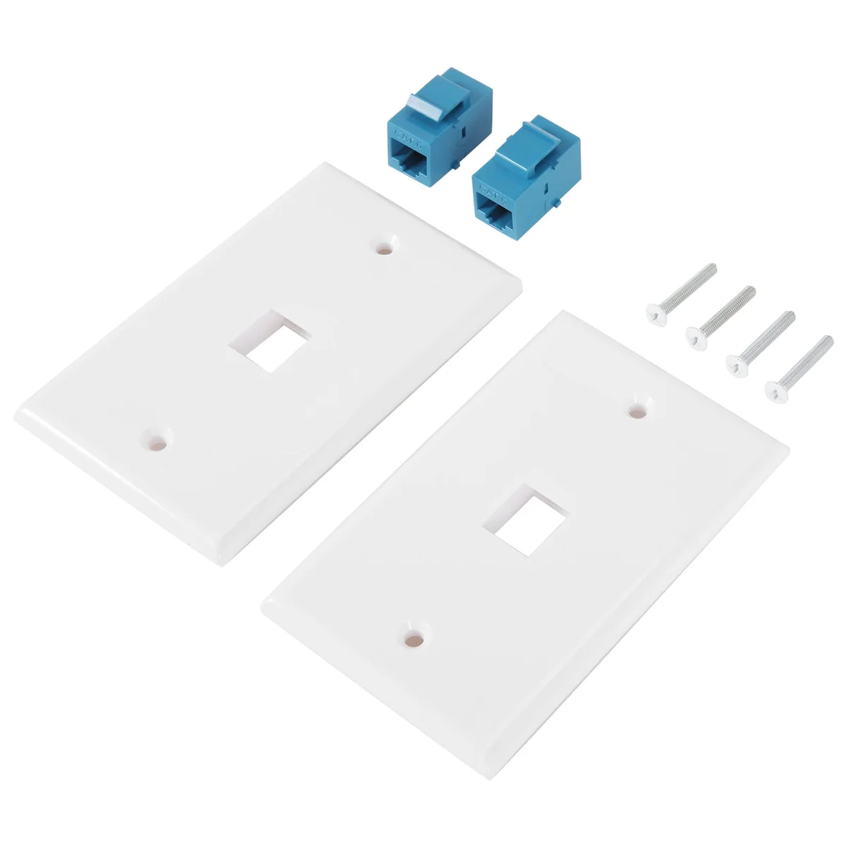 

2 шт./упаковка, настенная пластина Ethernet с 1 портом, разъем RJ45 Cat6 «Мама-мама», лицевые пластины соединителя, 1 порт