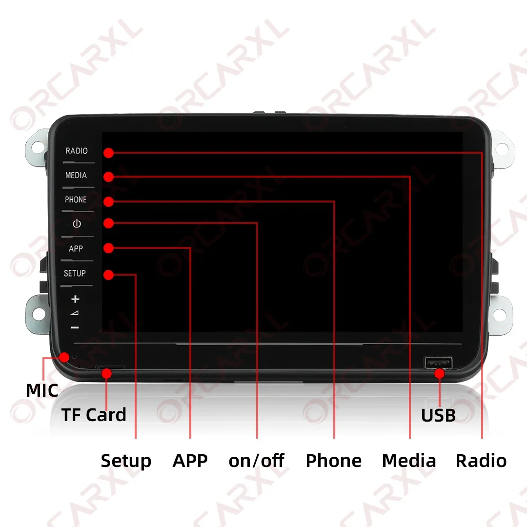 논네임 RCD880 프로 카플레이 카 라디오 MIB 8인치 터치스크린 안드로이드 오토 네비게이터 (폭스바겐 파사트 B5 B6 B6 CC 골프 5 6 제타 폴로 용)