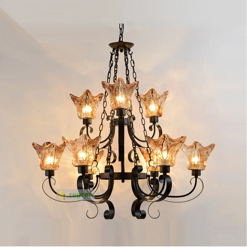 

Living room retro chandelier Cafe lighting industrial vintage chandelier e27 modern led chandeliers hanging Light Fixtures