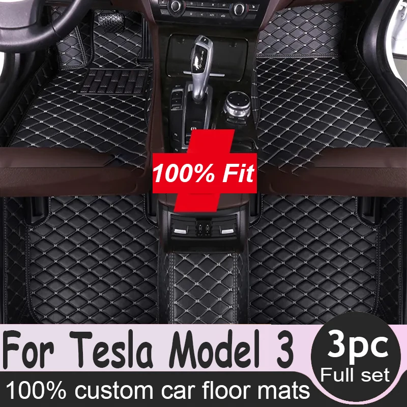 

Car Floor Mats For Tesla Model 3 2019 2020 2021 Custom Auto Foot Pads Automobile Carpet Cover Interior Accessories