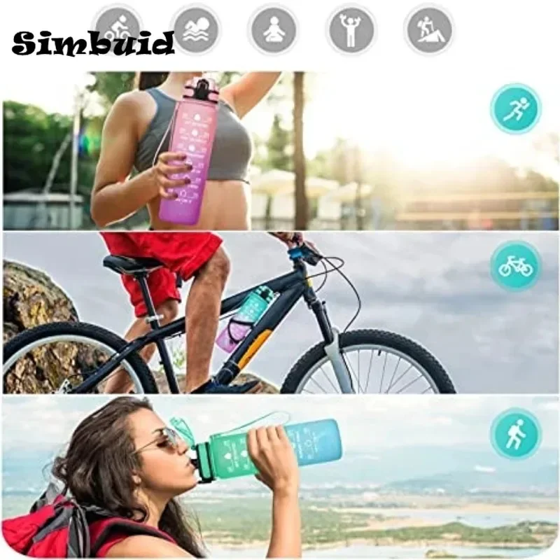 Motivational Leak-Proof Sports Water Bottle with Time Marker - 750ml
