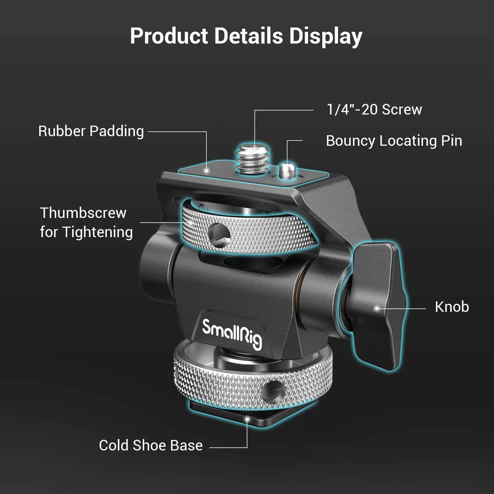 Smallrig-クランプ付きカメラ,モニター用の調整可能で傾斜可能な