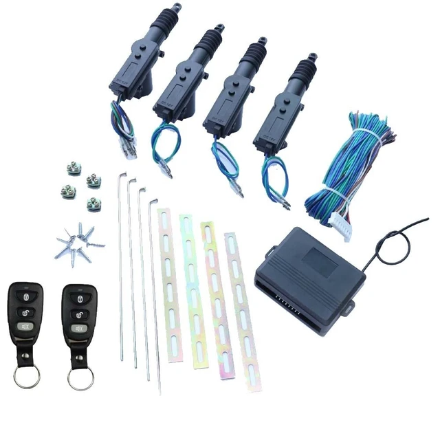 Geevorks Universal Car Keyless Entry System Kit - 4 Door Lock Actuators With Remote Control
