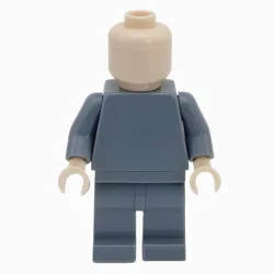 Colorful Building Block Set with Skin Tone Features (Blue)