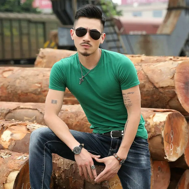 thumbnail image 1 of Camisetas para hombre, camiseta de secado rápido, camiseta ajustada para hombre, camiseta lisa para gimnasio, músculos lisos, ajustada, amarilla, manga corta, moda, caliente, 1 of 5