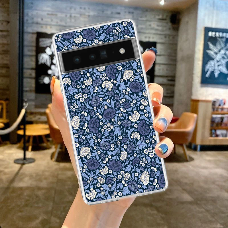 Clear TPU Transparent Phone Case with Floral Art Design