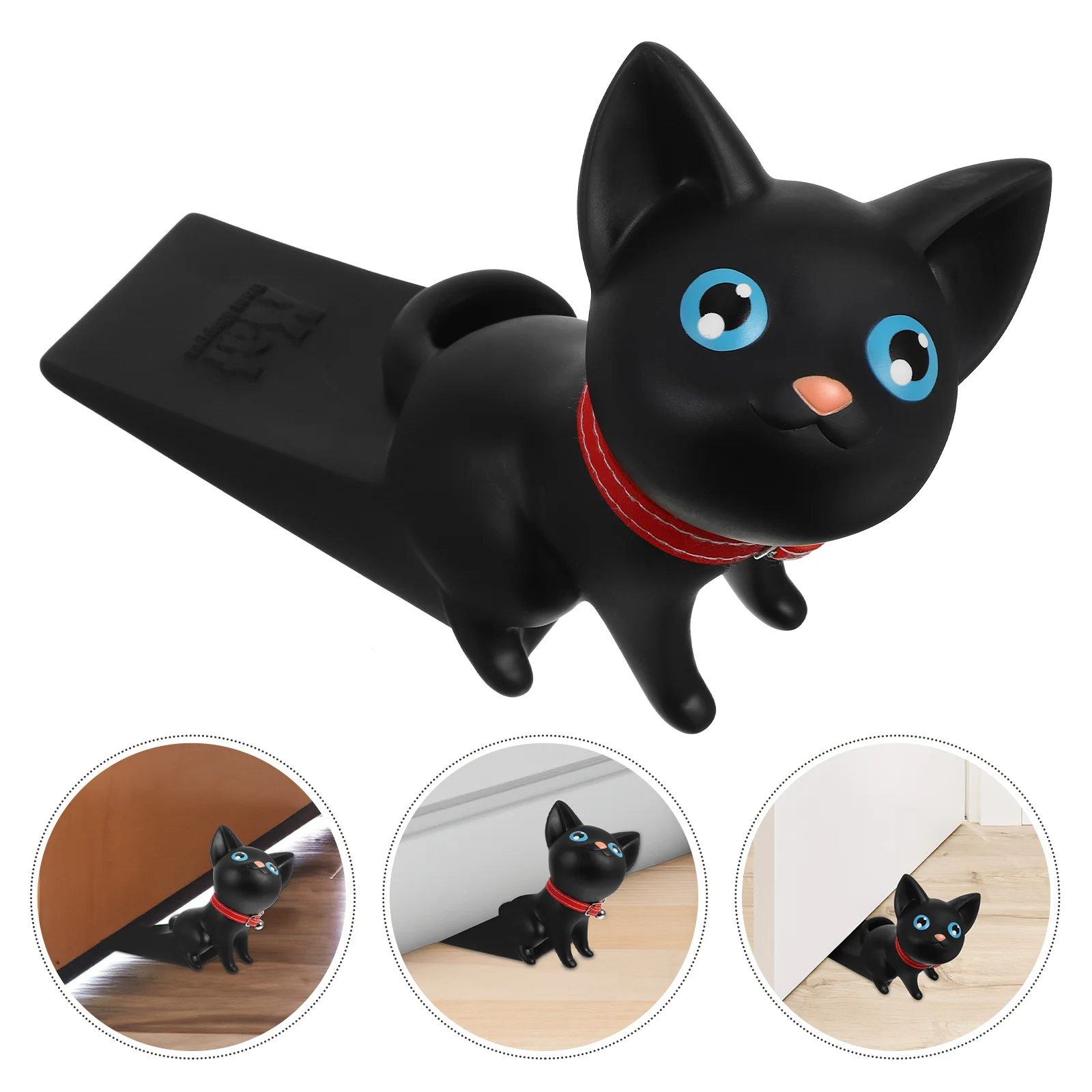 

Practical Cartoon Shape Designed Daily Use Door Stopper Home Decoration (Black)