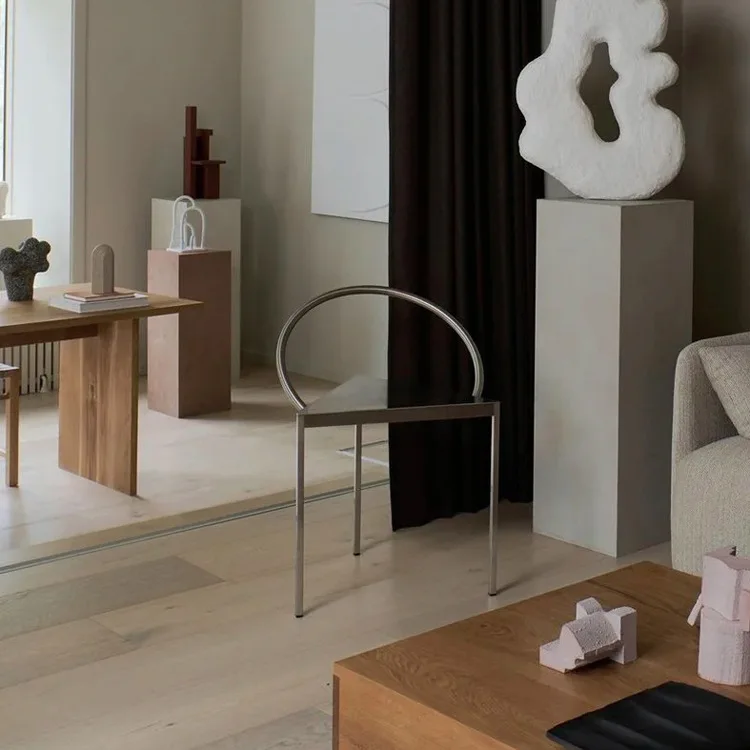 Description Picture 4 of itemNordic Dining Chair Kitchen Furniture Creative Designer Chair Minimalist Single Back Dining Chairs Creative Breakfast Model Room