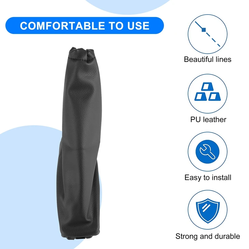 Handbrake Gaiter Cover Hand Brake Boot Black PU Leather For Chevrolet Spark 2011- hand brake cover