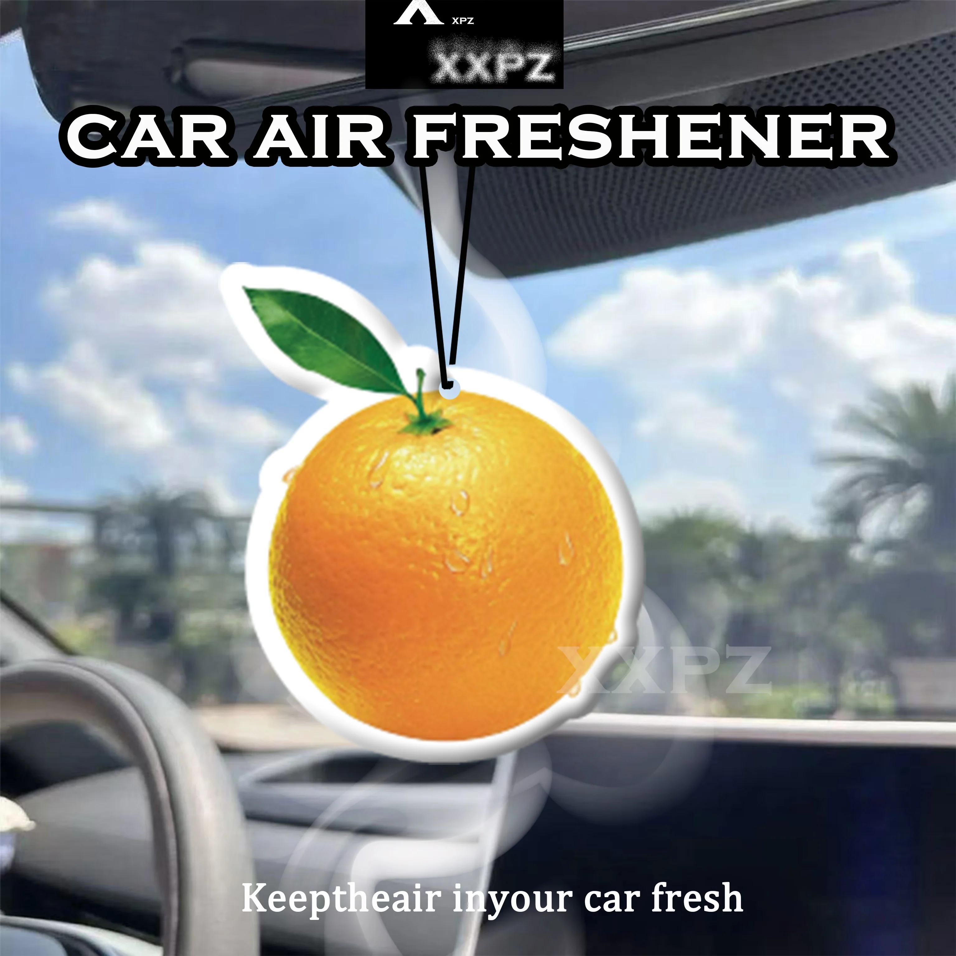 Orange-Shaped Car Air Freshener - Aromatherapy Scented Gift Set