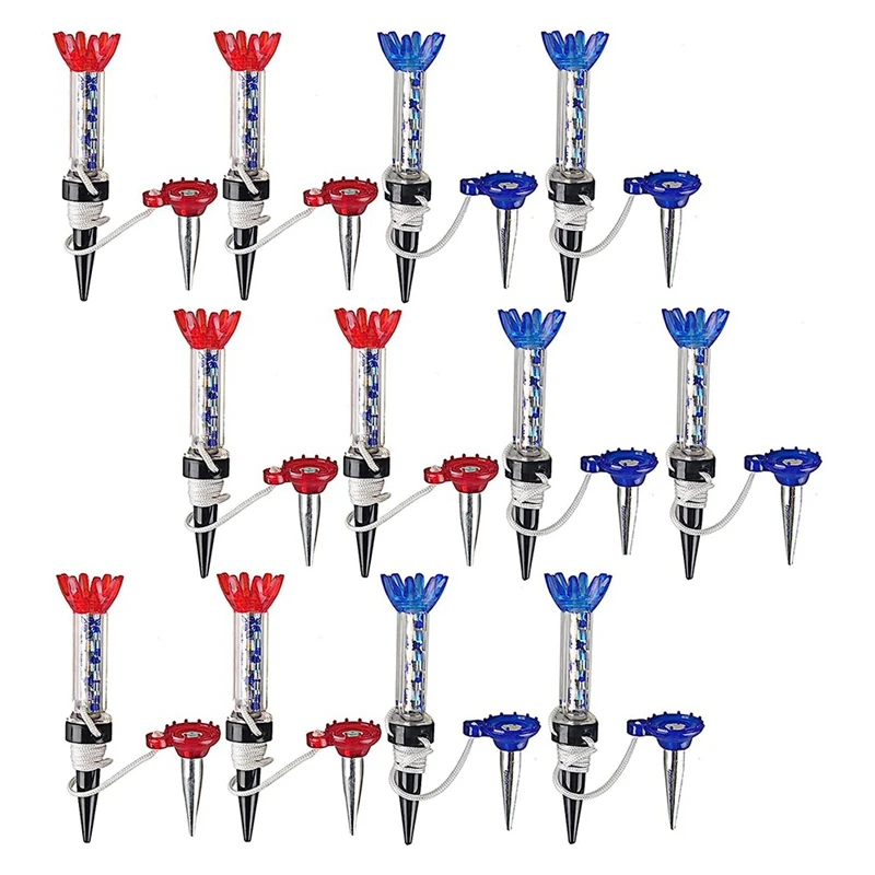 

12Piece Golf Tees Unbreakable Plastic Magnetic 80 Mm Long Bulk Blue Red Flexible Magnet Tee Lift Step
