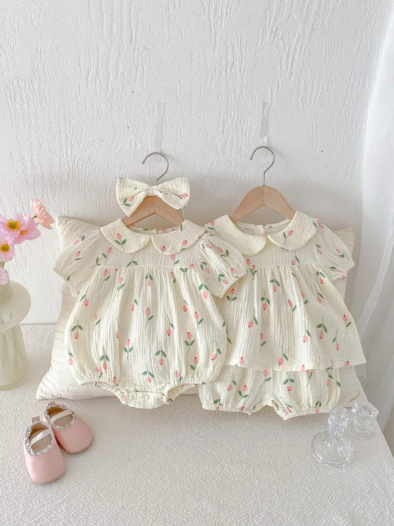 Description Picture 4 of itemMILANCEL New Summer Baby Clothes Set Boys Lion Print Vest +Paw Print Shorts 3-24M Toddler Girls Comfortable Outfit 2PCS