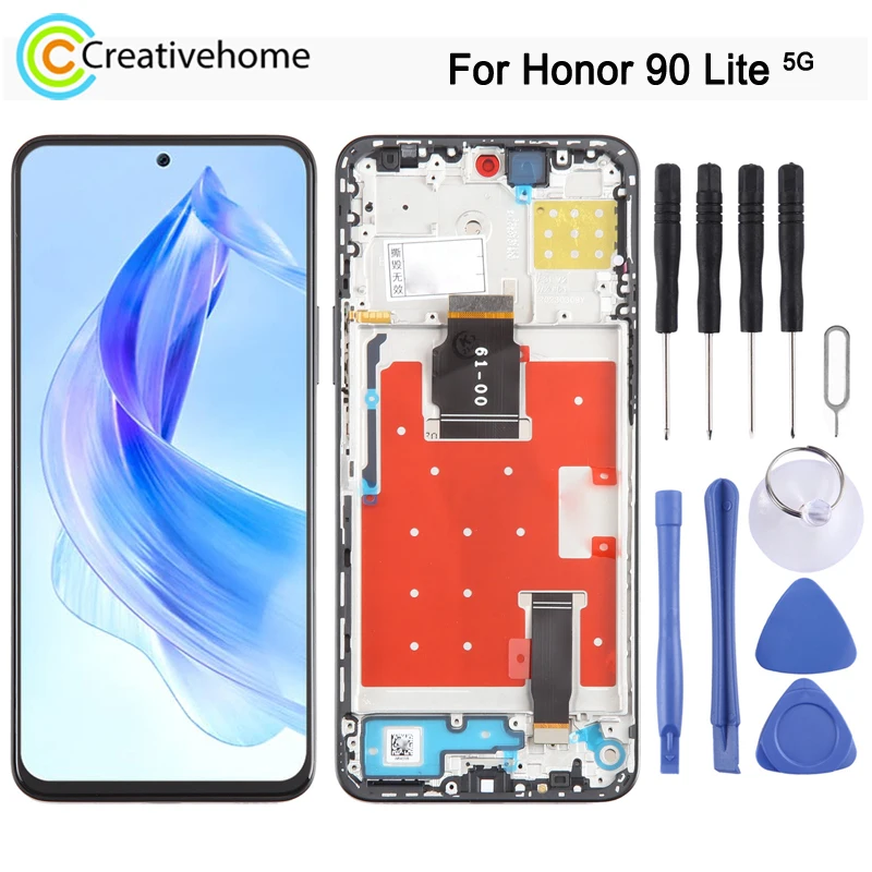 

6.7-inches LTPS LCD Screen with Frame For Honor 90 Lite 5G Phone LCD Display and Digitizer Full Assembly Replacement Part