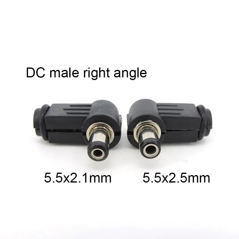 5.5MM * 2.5MM / 2.1MM DC male female Power Plug Jack Socket Adapter straight / Right angle 90 Degree Connector 5.5*2.5MM 5521