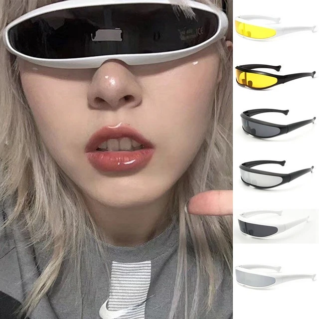 Futuristic Sunglasses Men dazzling color sun glasses laser space robot  silvery glasses Cycling eyeglasses Sunglasses for women - AliExpress