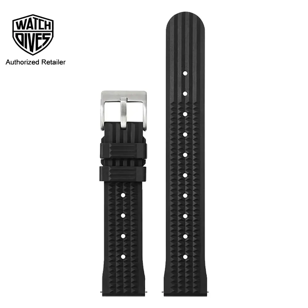 

Watchdives 20mm 22mm Rubber Waffle Strap Watchbands Universal Bracelets Mens Diver Rubber Belt Waterproof Sports Watch Band