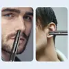 Portable Electric Ear Nose Hair Trimmer Washable Nose Trimmer Head + Shaver Head Hair Removal Shaving Tool USB Rechargeable 6