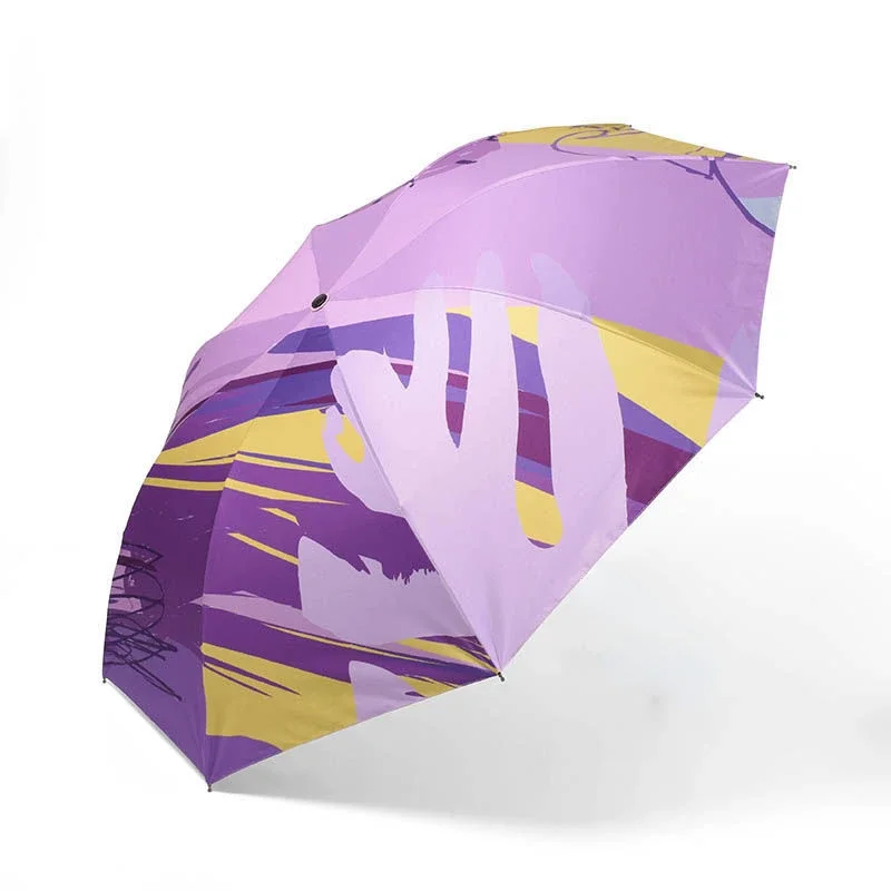 Creative Printing Automatic Opening and Closing UV Resistant Sun Umbrella Women