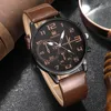 Kegllect 5PCS Men Quartz Watch Round Dial Leather Strap  Bracelet Set Ideal Choice for Gifts(Without Box) 2