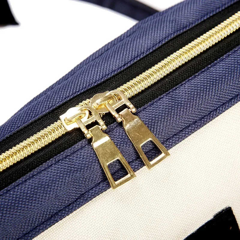 Maternity Bag Mommy Bag Fashion Milk Storage Handheld Canvas Color Matching Backpack Women's Bag Baby Mom Bottle Large Capacity