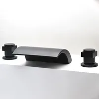 อ่างน้ำวนอ่างอาบน้ำ Cascade Waterfall Inlet ก๊อกน้ำอ่างอาบน้ำสปาผสมเปลี่ยนทอง/สีดำ/สีโครเมี่ยม 4