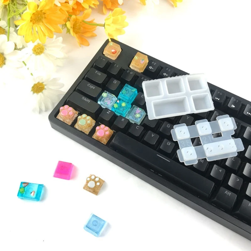 MXME Keycap Mold DIY Mechanical Keyboard Silicone Mold Epoxy Molds for Cat Craw KeyCa