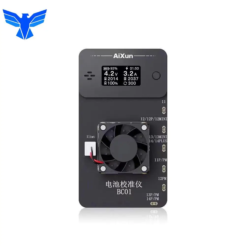 

AiXun BC01 Battery Calibrator Support Battery Charge and Discharge Round Cycle Test Health Rises To 100% For iPhone 11-14 Series