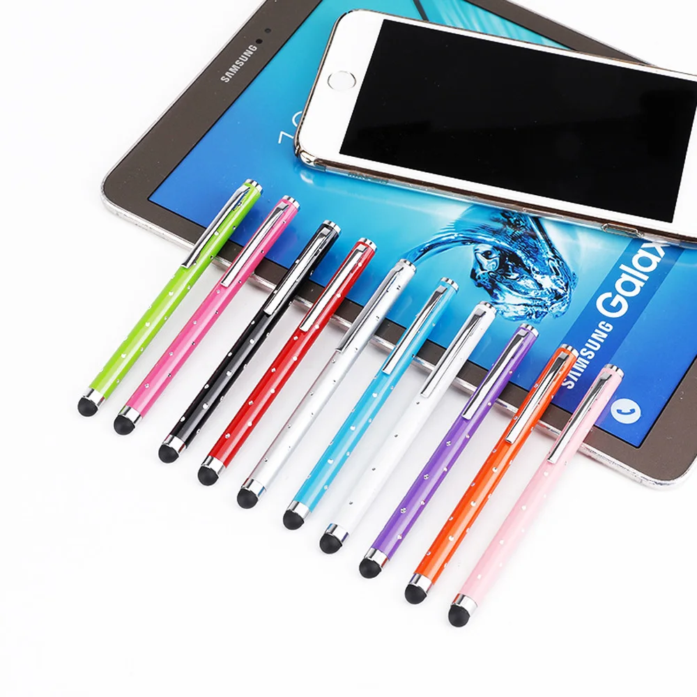 500pcs Capacitive Touch Screen Stylus Diamond Crystals Mini Pen For
