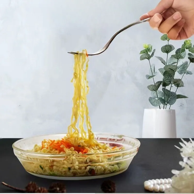 Heat-Resistant Transparent Glass Serving Plate