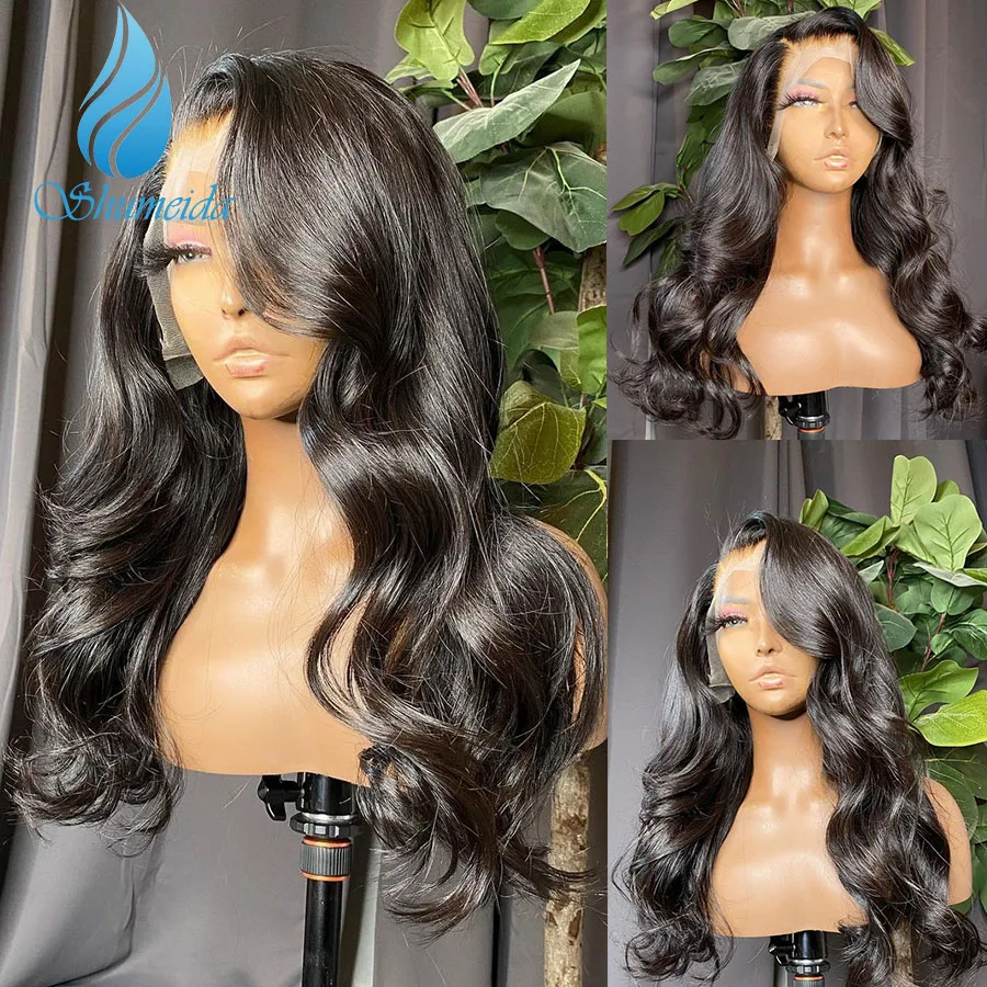 Shumeida Human Hair 360 Lace Wigs with Side Part 360 Lace Peruvian Hair Wigs For Black Women Body Wave Glueless 360 Lace Wigs