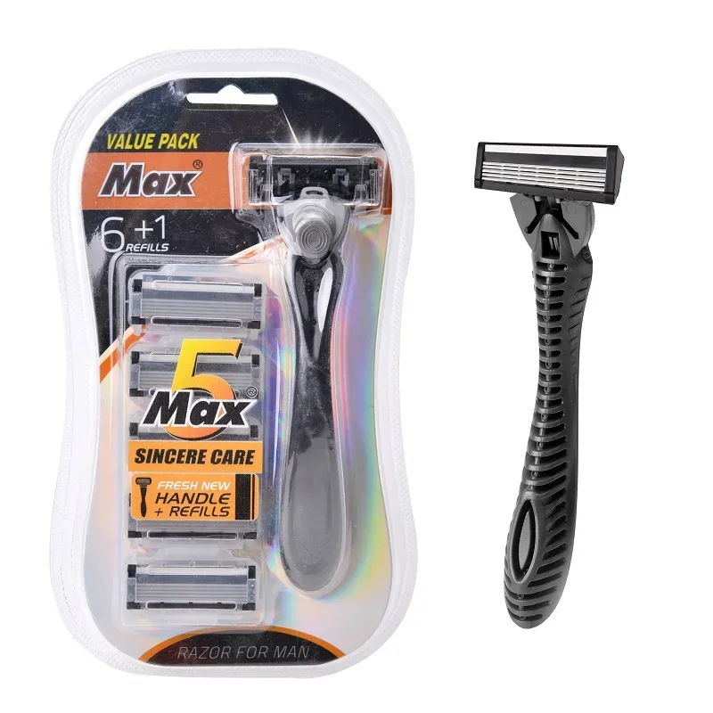 

1+6 Stainless Steel Blade Five Blade System Razor High Quality Five Blade Razor for Men