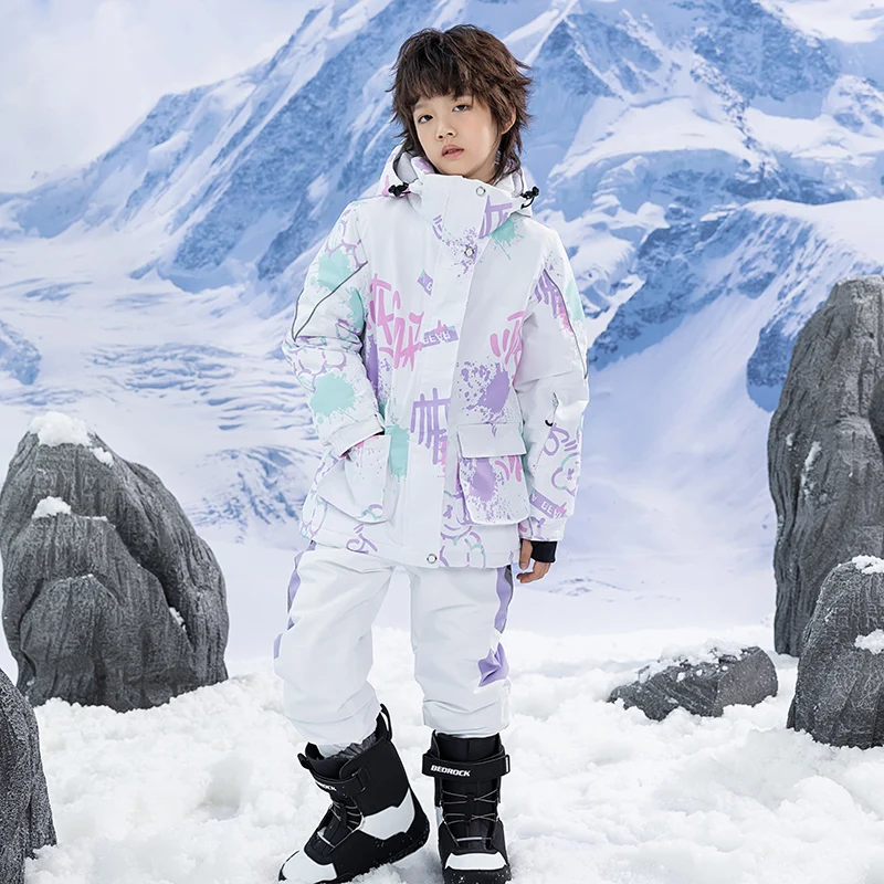 Tuta da neve per bambini indossare Outdoor impermeabile antivento caldo  Costume invernale snowboard giacca da sci + cinturino pantalone ragazzo e  ragazza - AliExpress