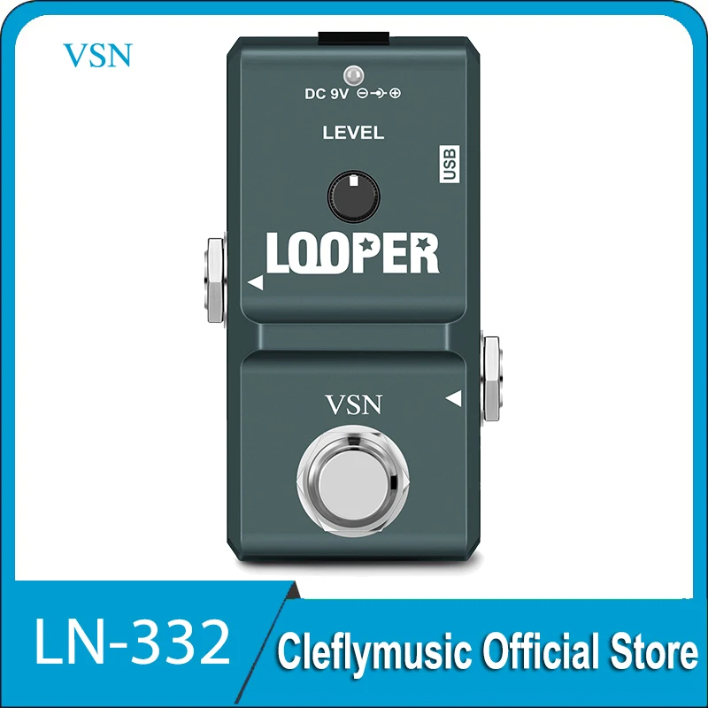 

VSN LN-332 Guitar Looper Pedal Digital Looper Effect Pedals For Guitar Bass 10 Min Unlimited Overdubs USB Port True Bypass