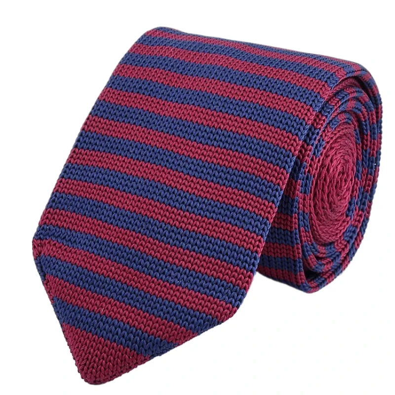 Men's Knitted Tie Leisure Triangle Striped Neckties For Man Woven Tie British Style Skinny Cravate For Party Knitting Ties neck ties