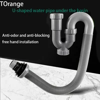 Tuyau de vidange en forme de U pour lavabo de salle de bains, comptoir de lavabo, tuyau de vidange d'évier, déodorant, raccords de tuyaux de vidange muraux, 1 pièces 1