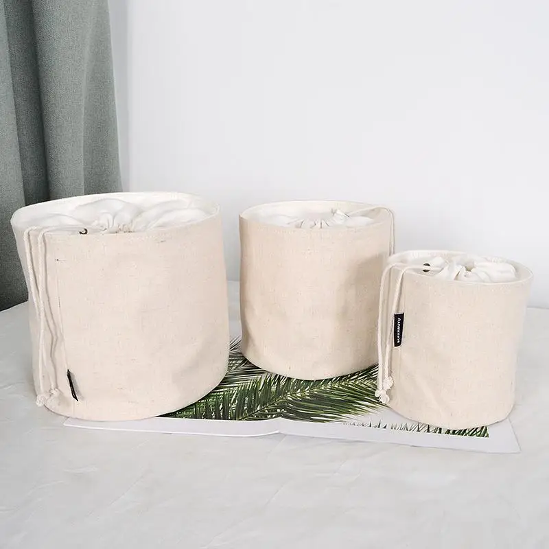 Women's Bag Inner  Basket Corduroy Bucket Bag Woven Drawstring Storage Pouch Versatile Household Organizer - 5