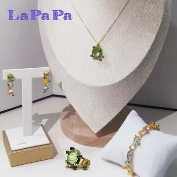 2025 New Original Eye-catching Exquisite Cut Crystal Jewelry Set Fashion Stainless Steel Women's Necklace Earrings Bracelet Ring 1