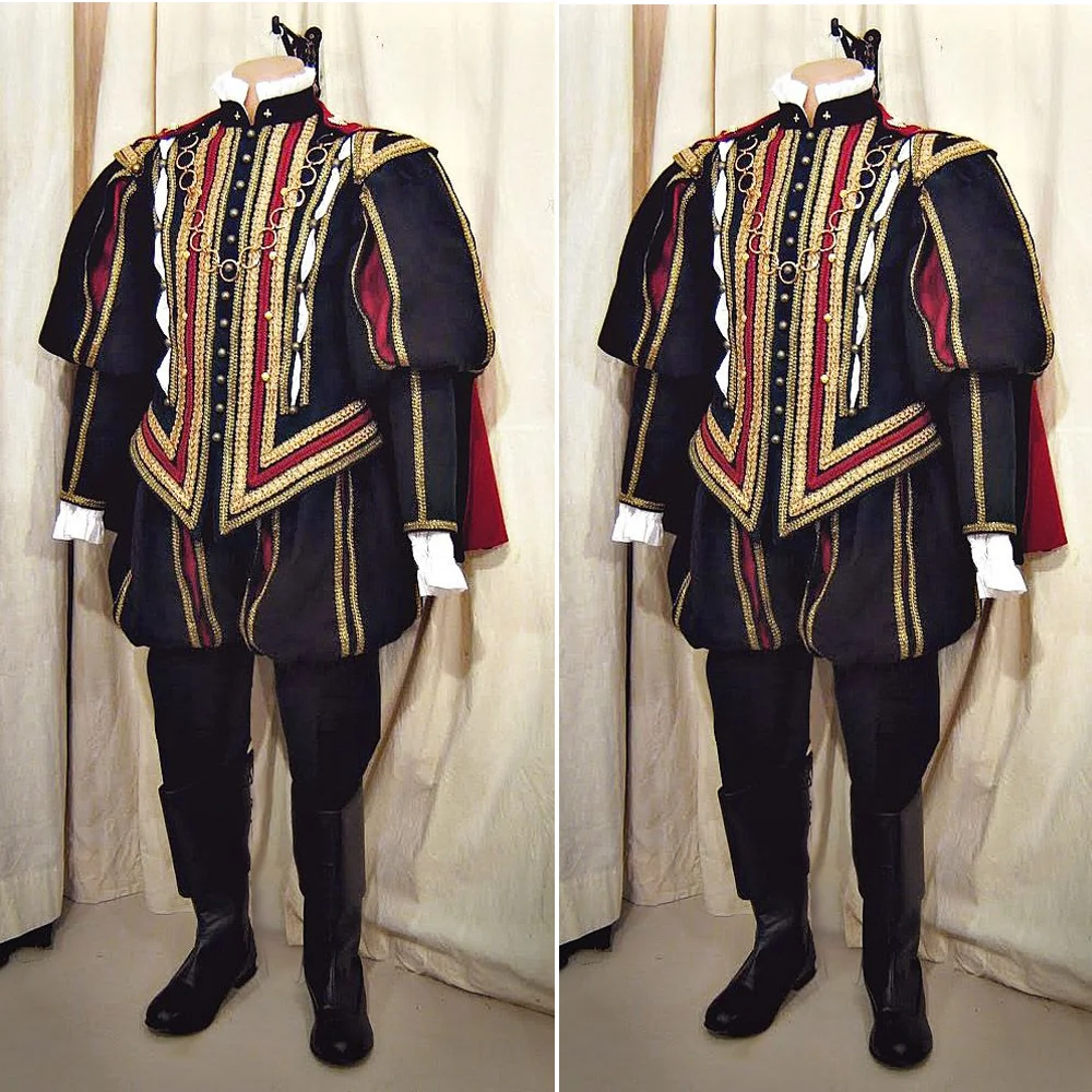 Tudor Costume Elisabettiano Uomo Prince Tudor King Costume Royal Knight Nobleman Costume Rinascimentale Victorian Gentleman Costume