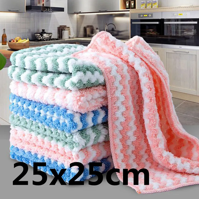 

10/8/3 pcs, dishcloth, coral fleece.Super Absorbent