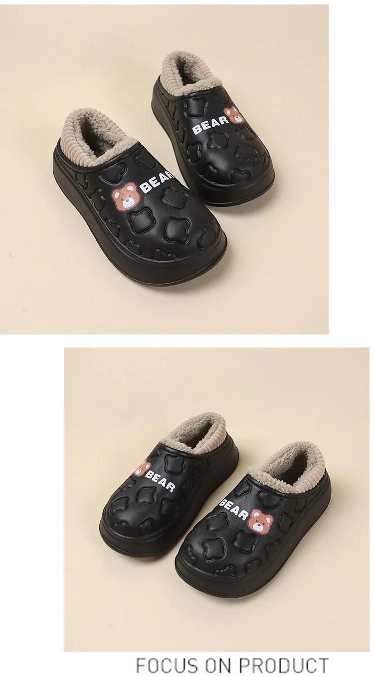 Comwarm Winter-Pelz-Hausschuhe für Damen, wasserdichte Baumwoll-Slides, Plattform-Innenrutschen, flauschige, warme, gemütliche Outdoor-Damen-Hausschuhe – Detail 10